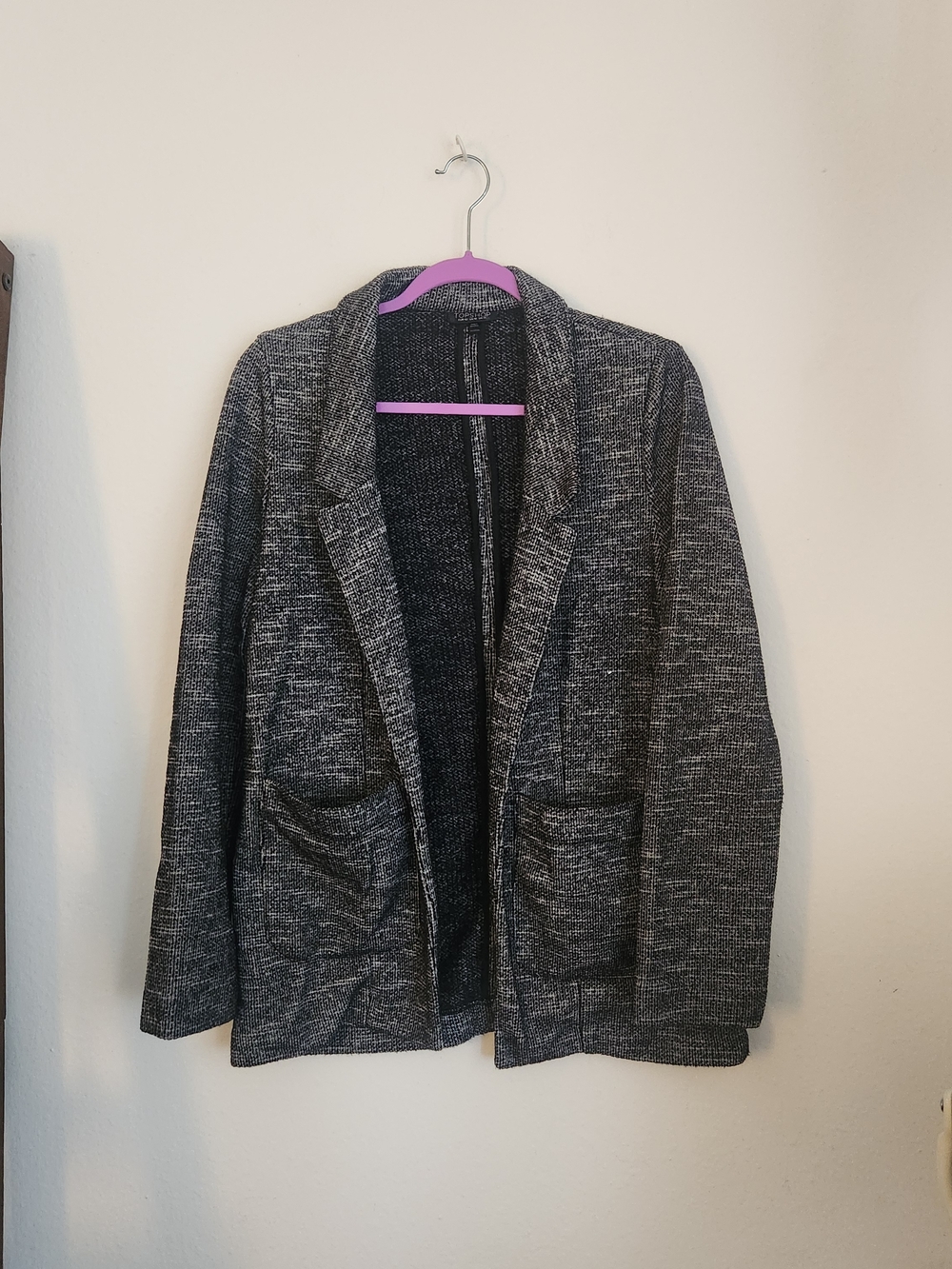 Topshop Black & White Textured Open-Front Cardigan
